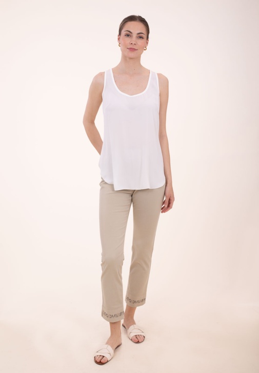 Beige Cotton Pants