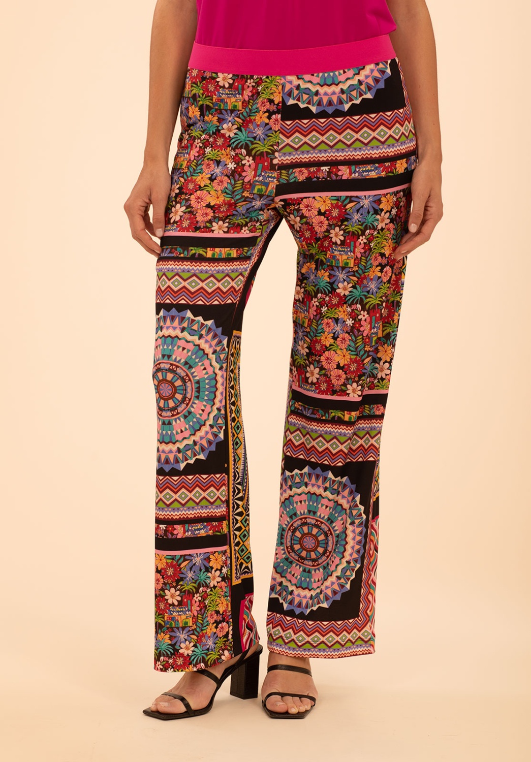 Patchwork Knit Trousers 1