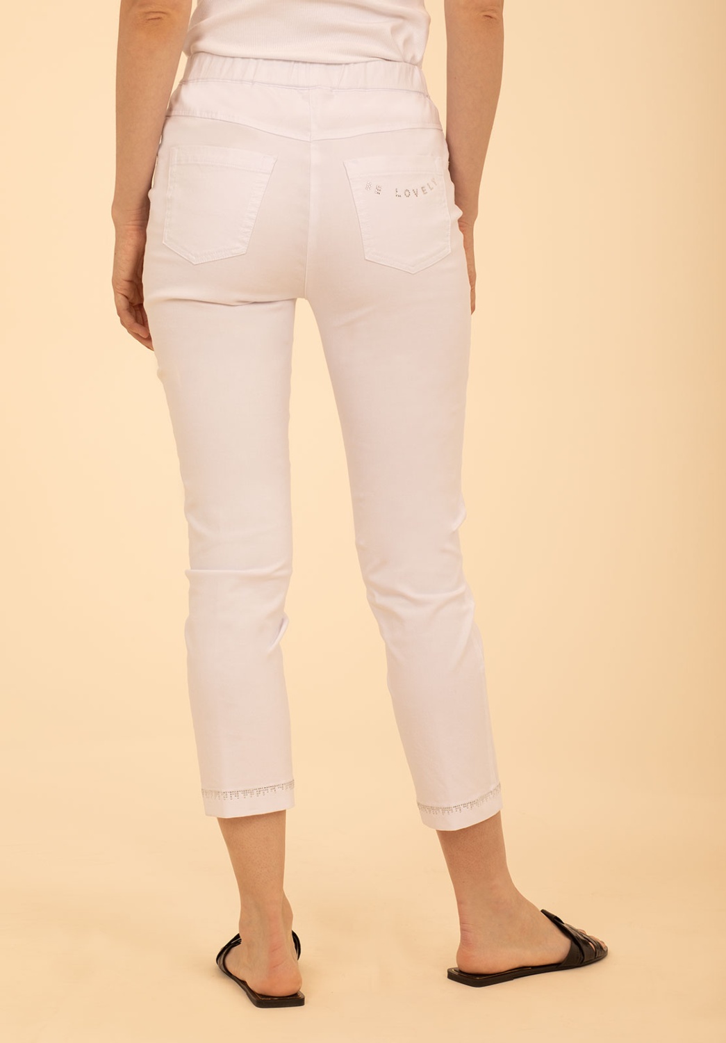 White Trousers with Rhinestones 4