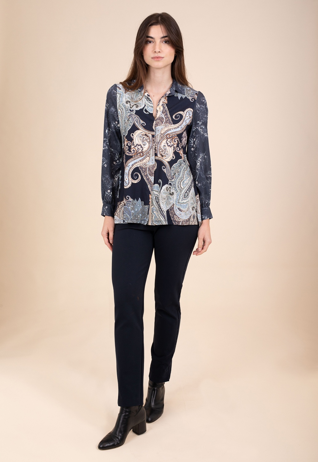 Pantalon Tricoté Bleu Marine avec Strass