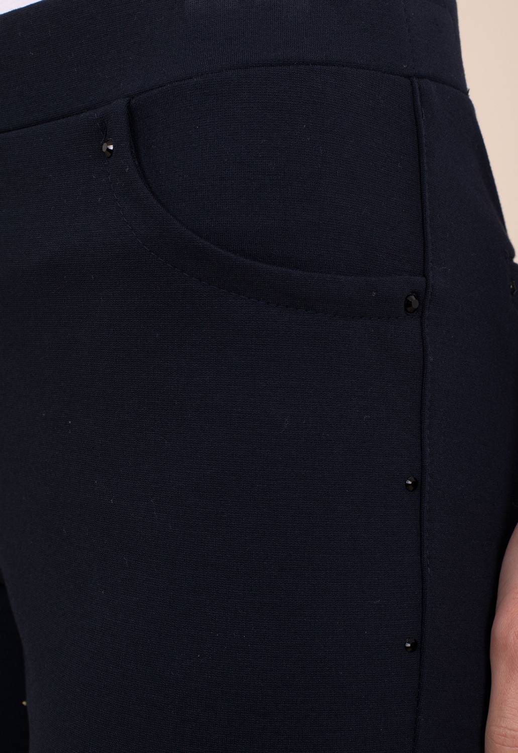 Pantalon Tricoté Bleu Marine avec Strass 2