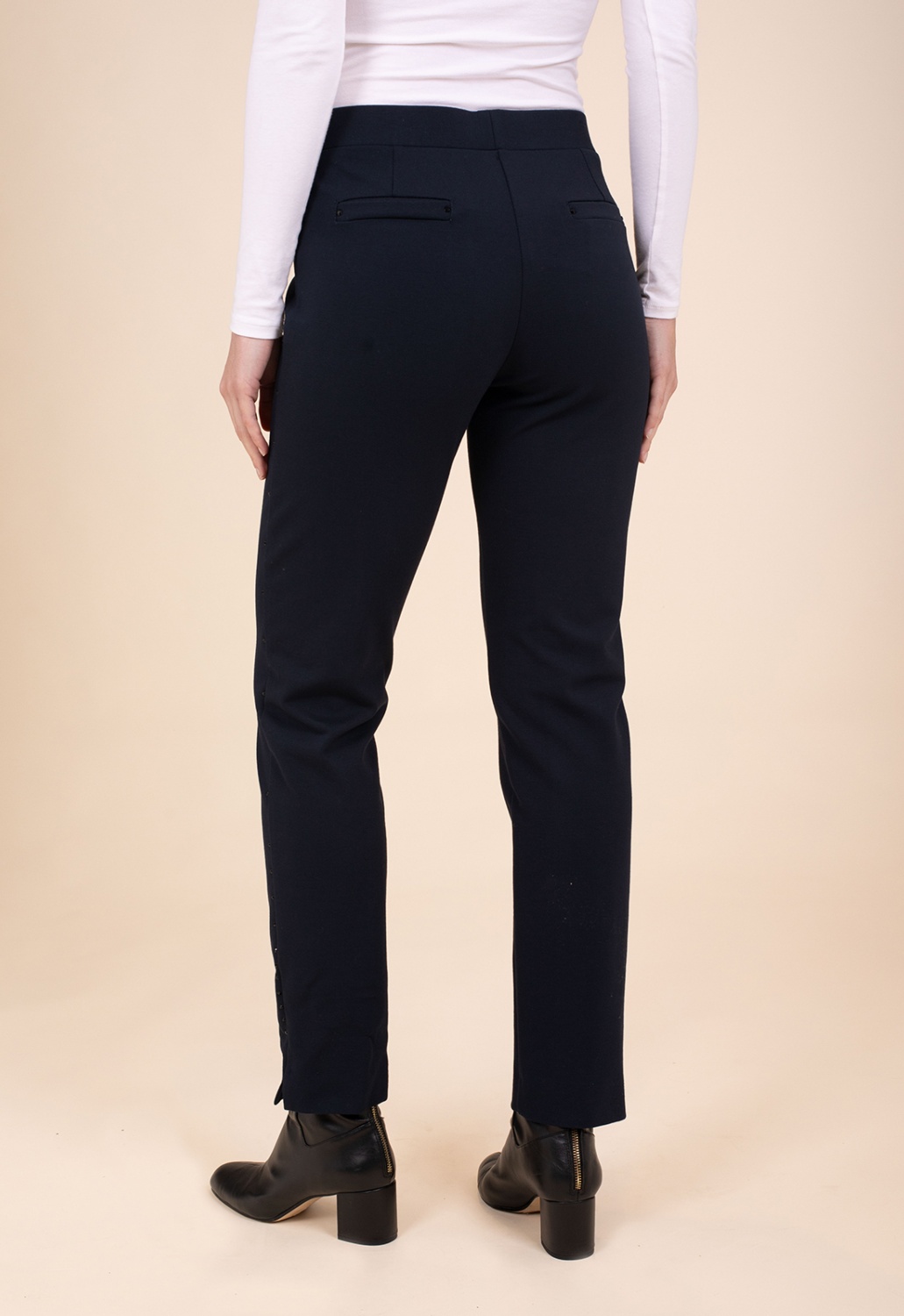 Pantalon Tricoté Bleu Marine avec Strass 3