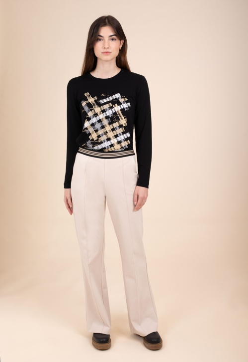Cream Wide Leg Pants