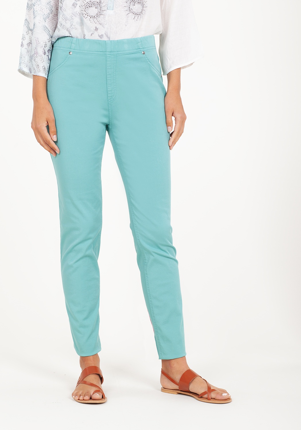 Pantalon skinny turquoise 1