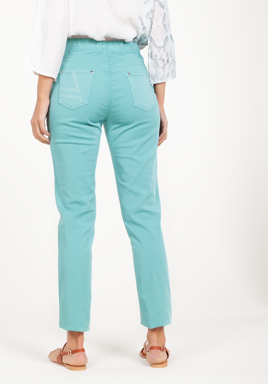 Pantalon skinny turquoise 3