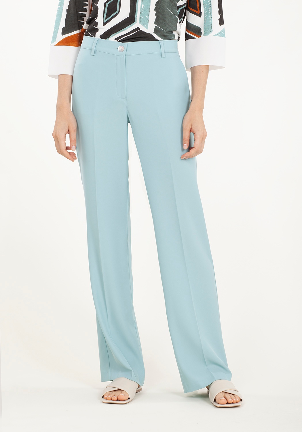Straight Light Blue Trousers
