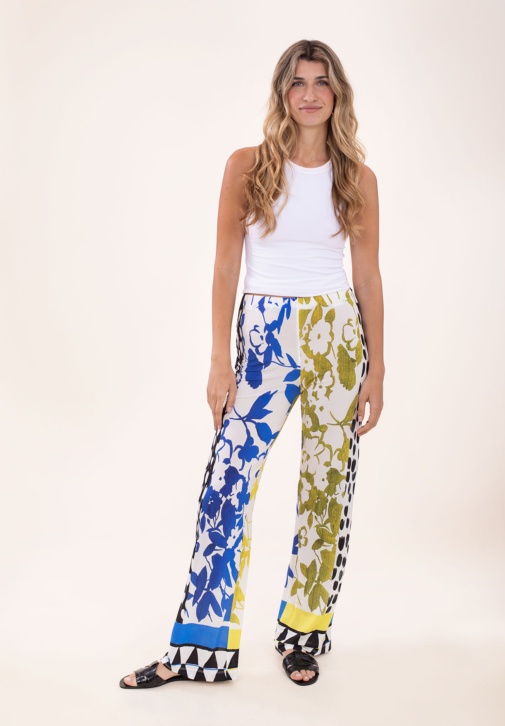 Pantalón Estampado Combinado 