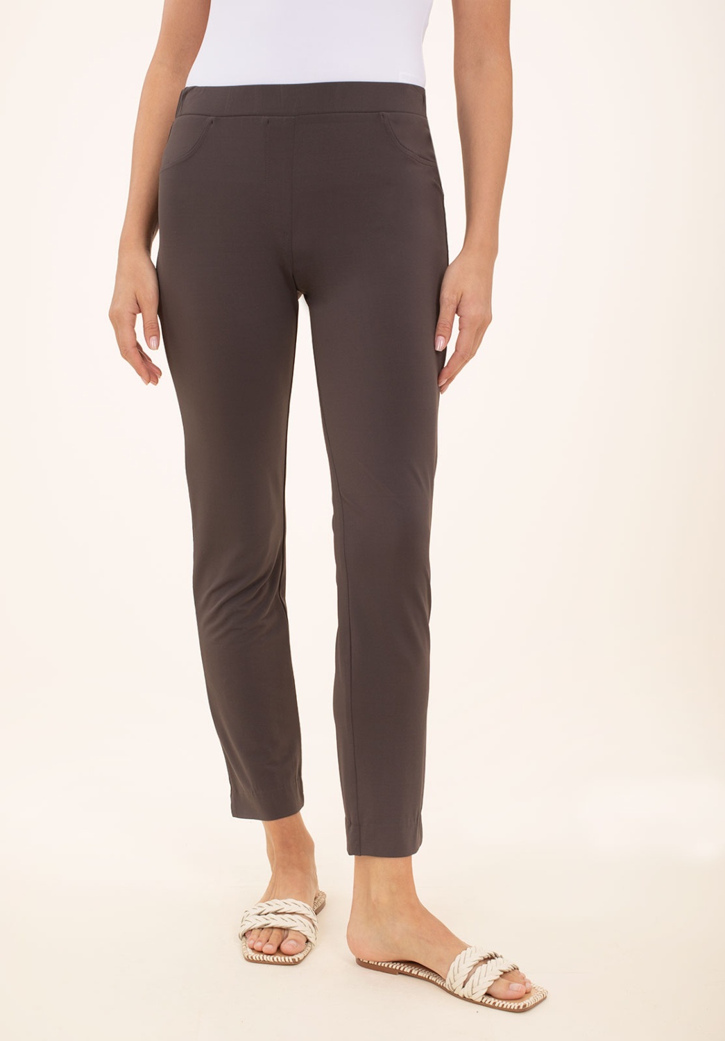 Pantalón Pitillo Punto Marrón 1