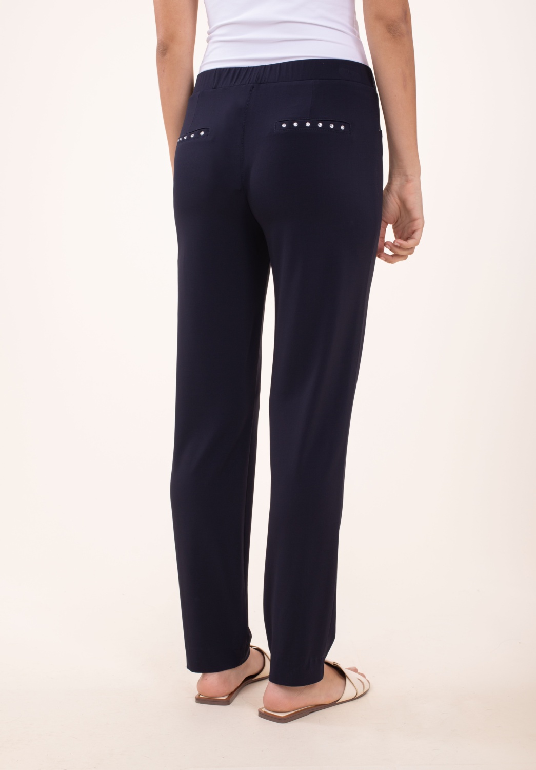 Pantalón Pitillo Punto Azul Marino 3
