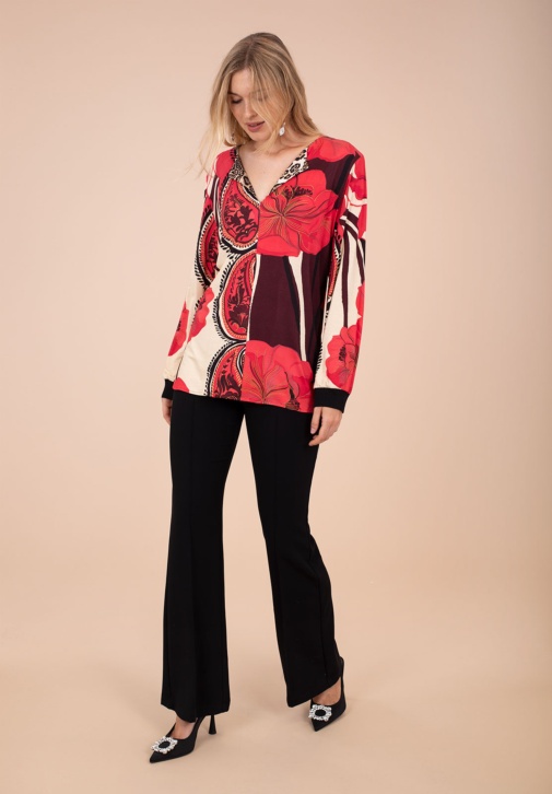 Pantalon Noir Taille Mi-Haute 