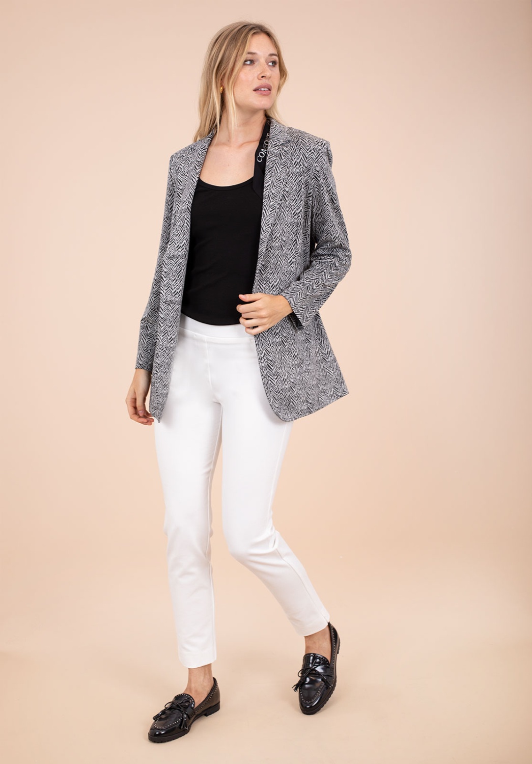 Pantalón Blanco De Tiro Medio 