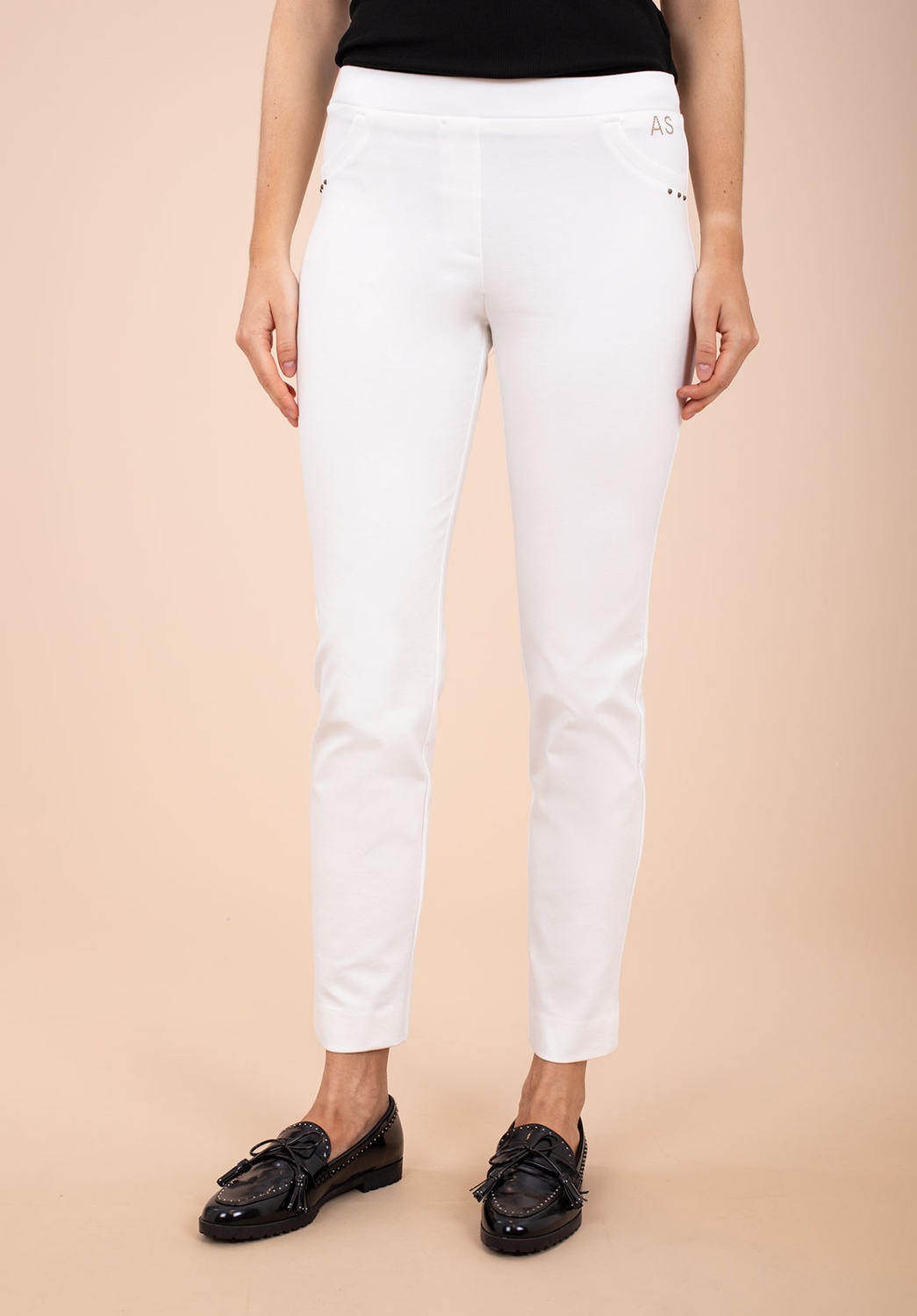 Pantalón Blanco De Tiro Medio 1