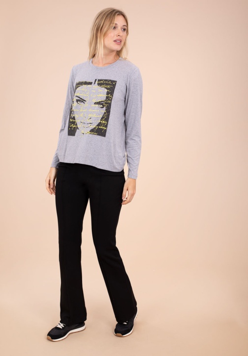 PANTALON NOIR AVEC CEINTURE DORÉE