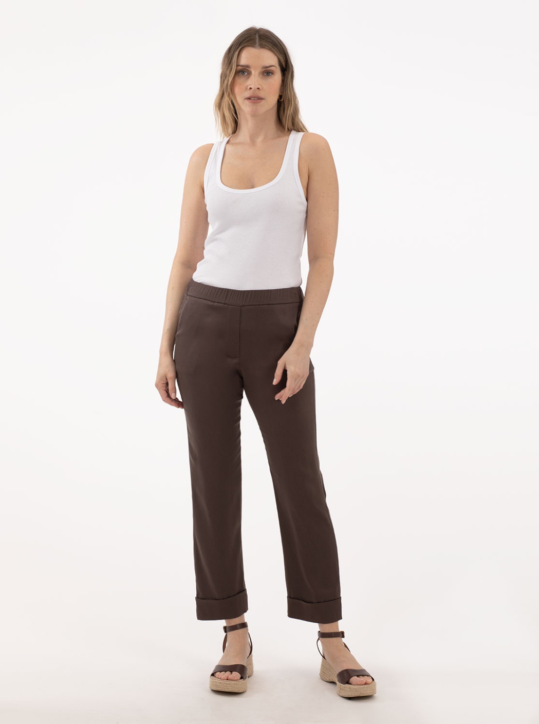 Pantalón Capri Marrón