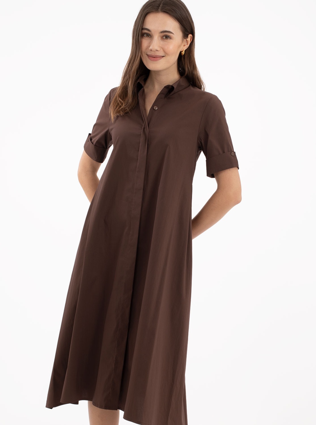 Vestido Camisero Marron 1