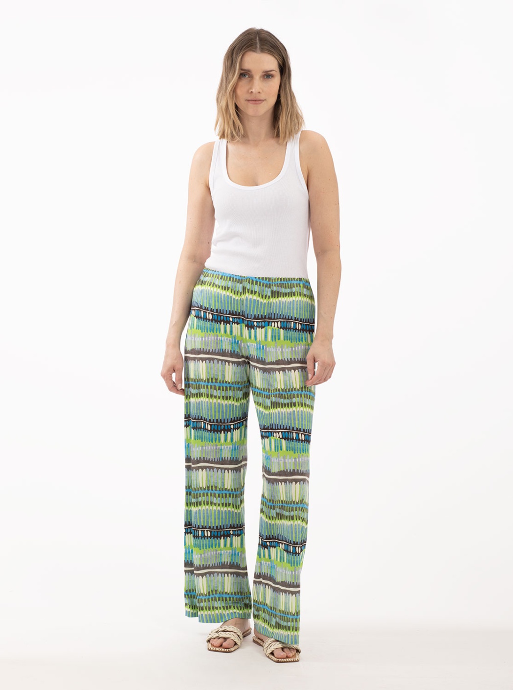 Pantalón de rayas verde