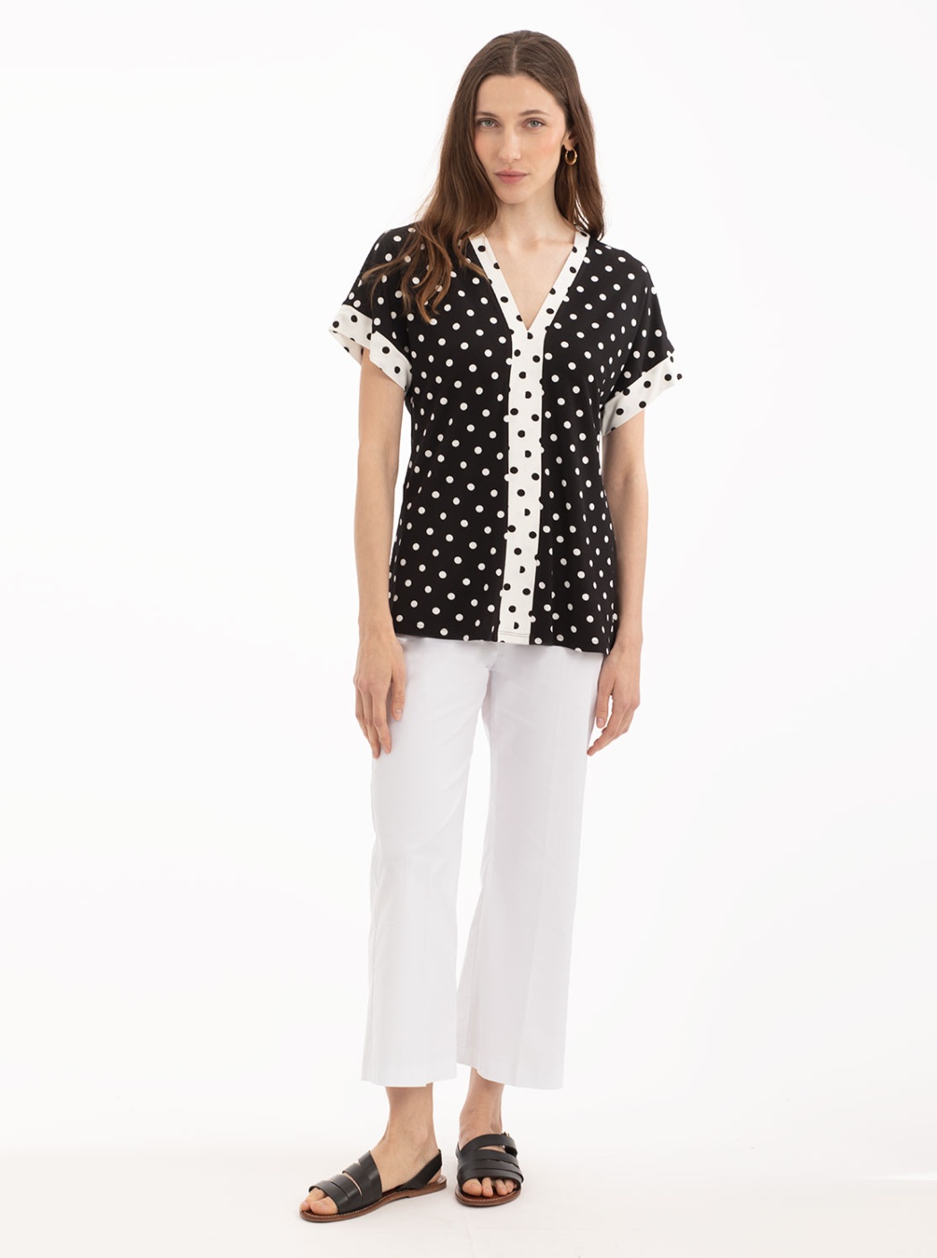 Pantalón Ancho Blanco con botones delanteros