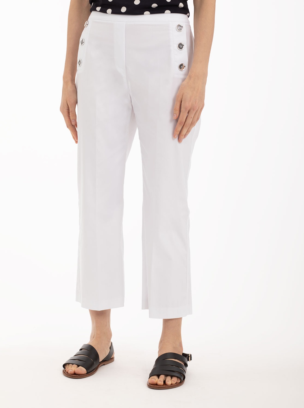 Pantalón Ancho Blanco con botones delanteros 1