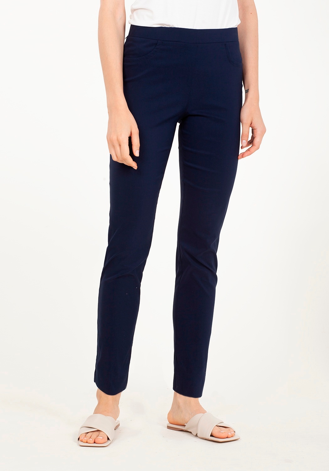Pantalón Pitillo Tiro Alto Marino 1
