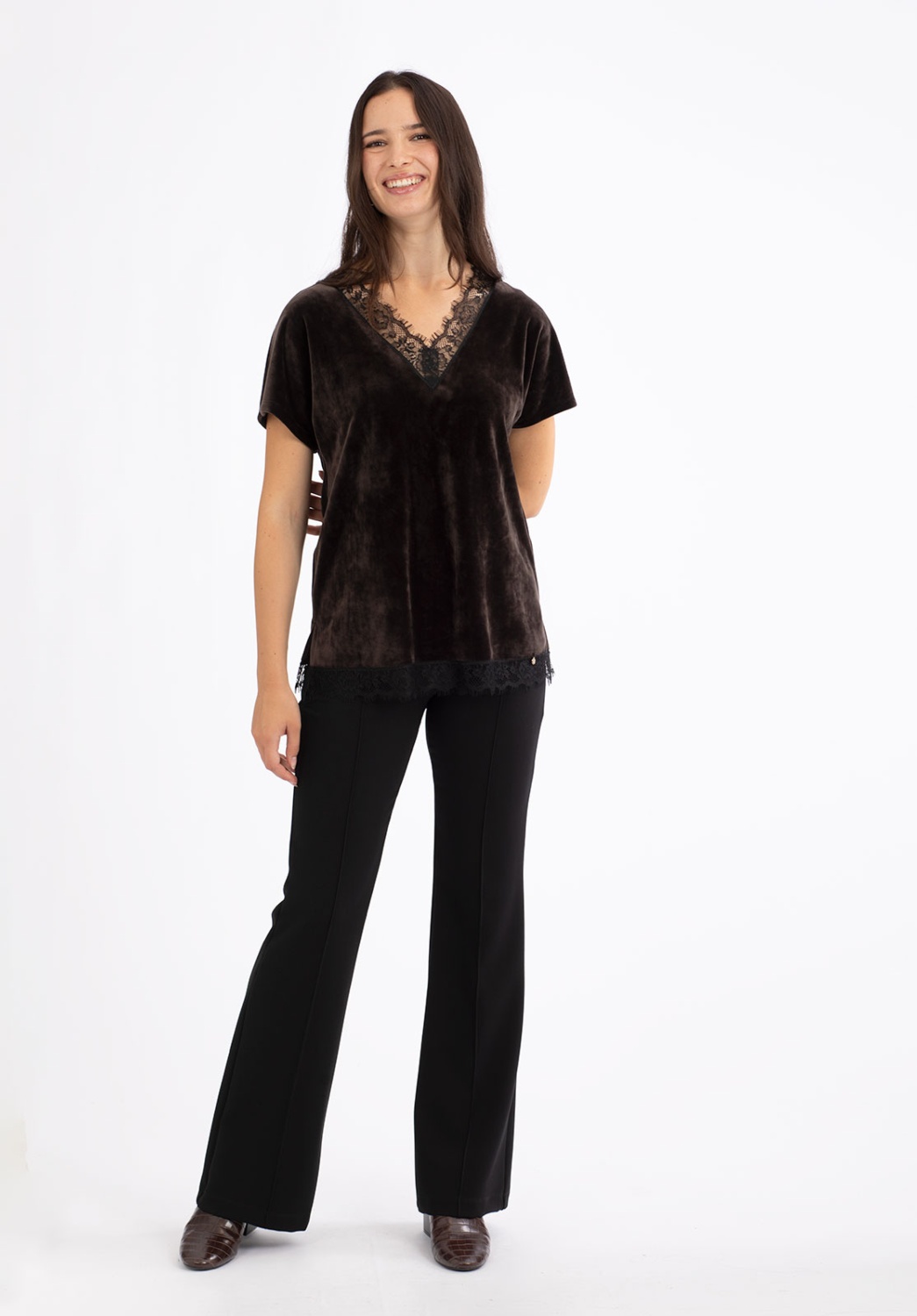 Mid-Rise Black Trousers