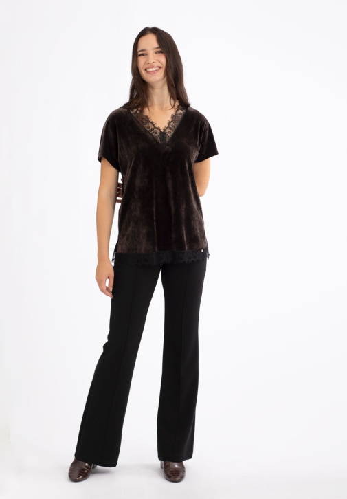 Pantalón Negro De Tiro Medio