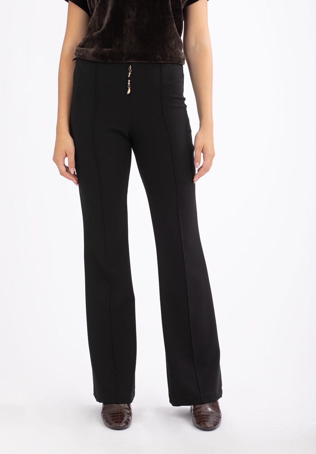 Mid-Rise Black Trousers
