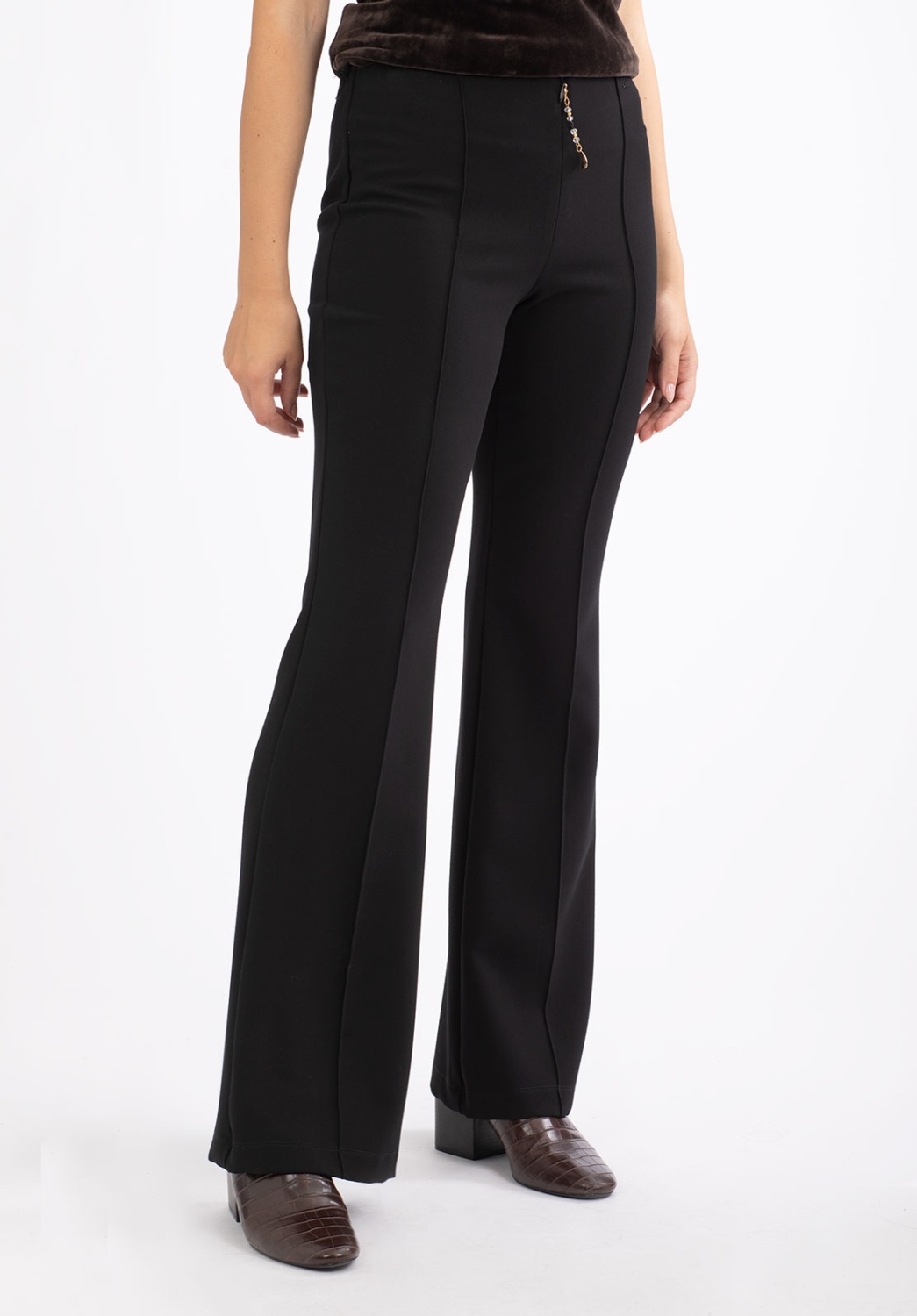 Mid-Rise Black Trousers