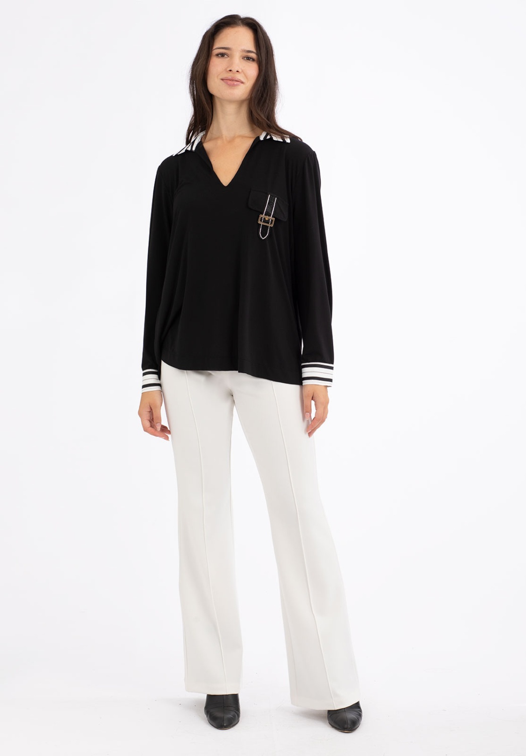 Mid-Rise White Trousers
