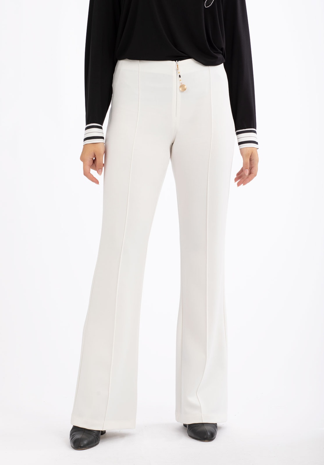 Mid-Rise White Trousers