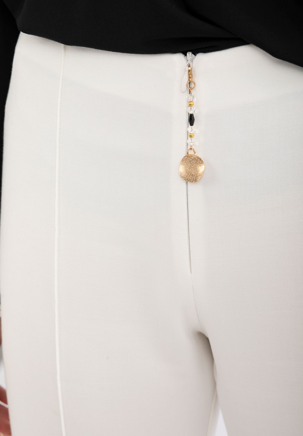 Mid-Rise White Trousers