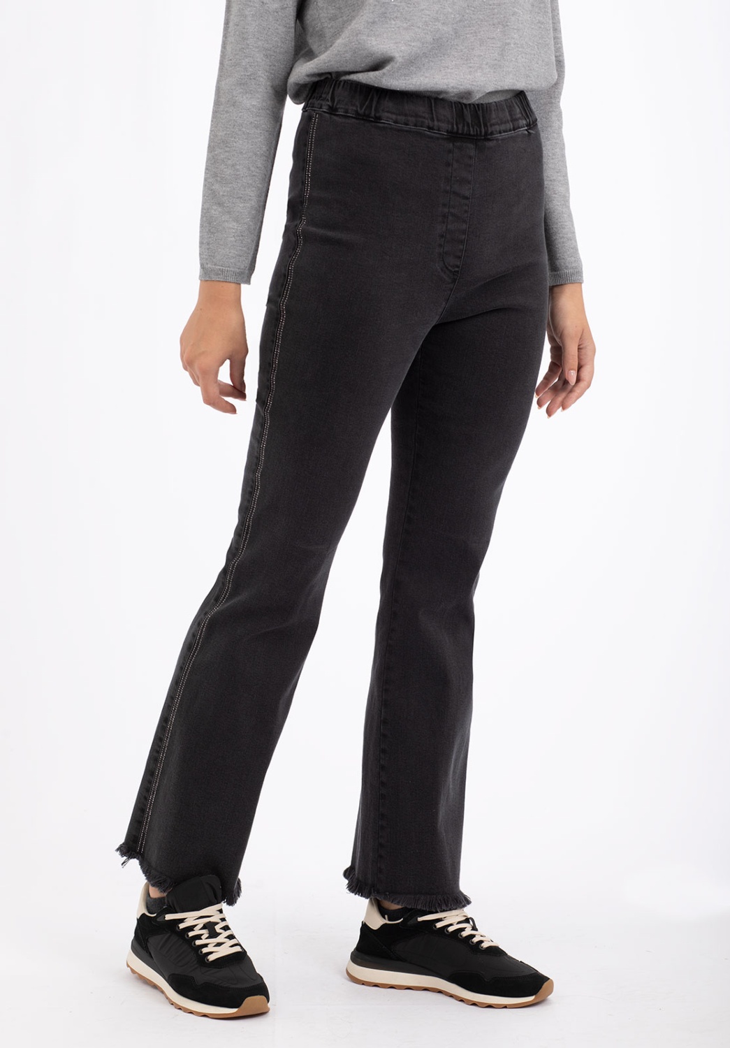 Jeans de Campana Gris Oscuro
