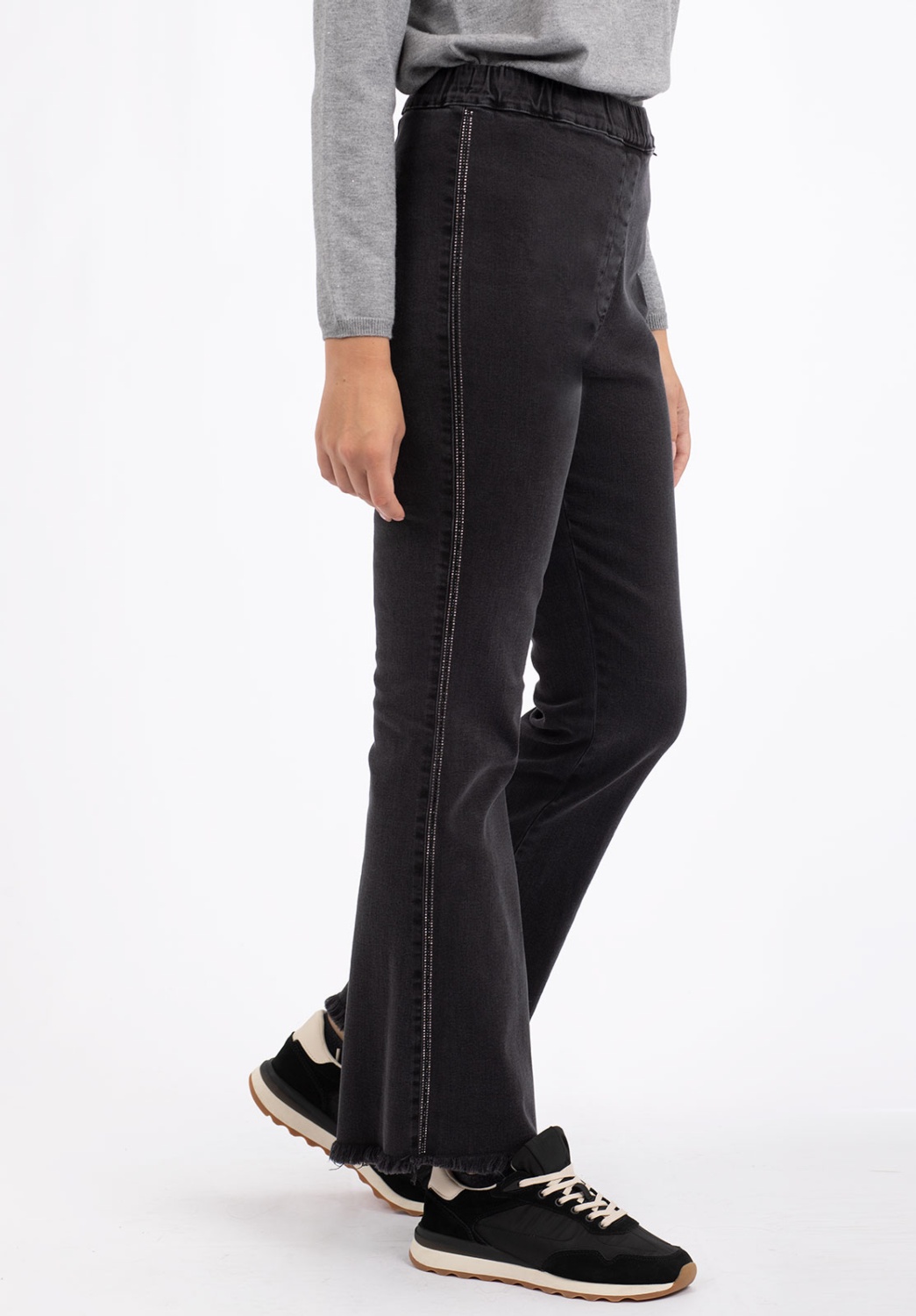 Jeans de Campana Gris Oscuro