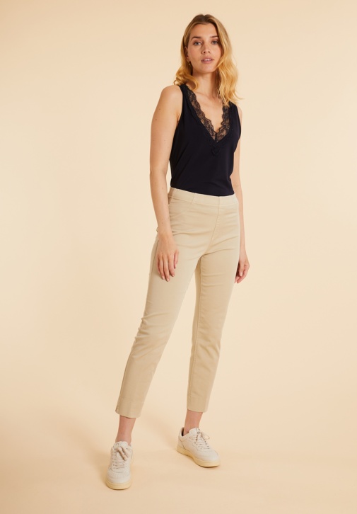 Ankle-length Beige Trousers 