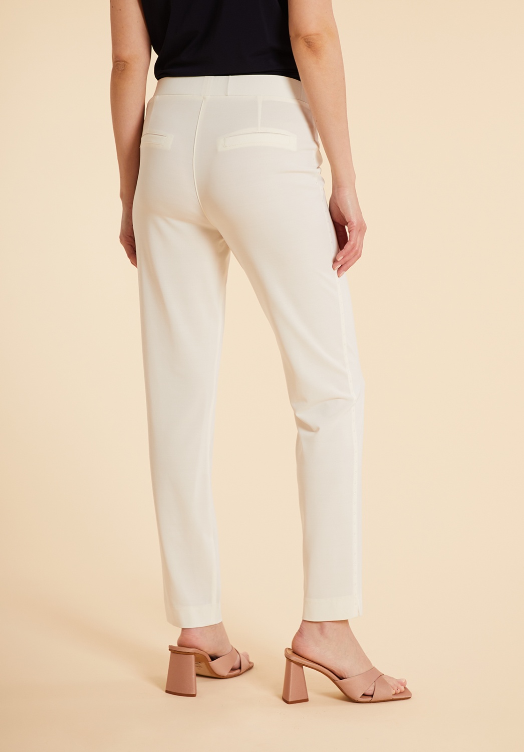 White Knit Trousers With Rhinestones 3