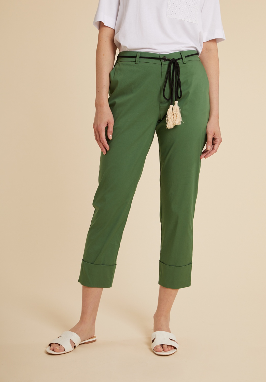 Pantalon capri vert 1