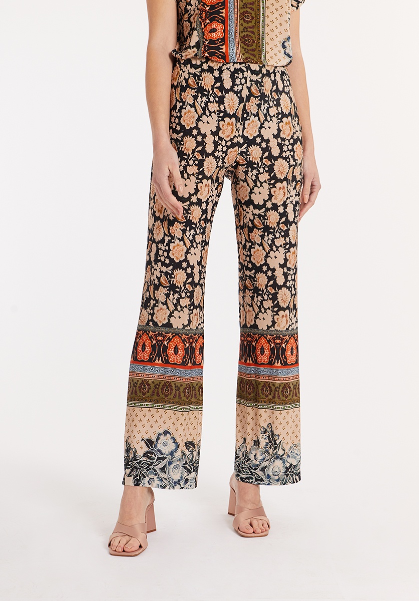 Floral Retro Knitted Pants 1