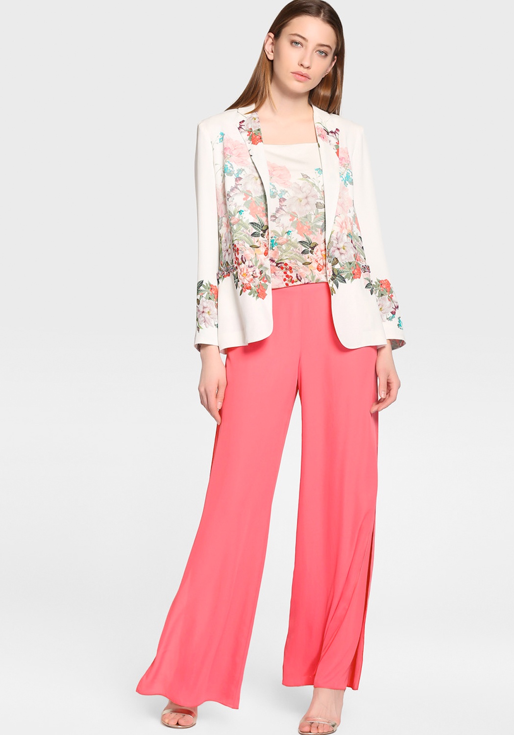 Flared Coral Trousers 1