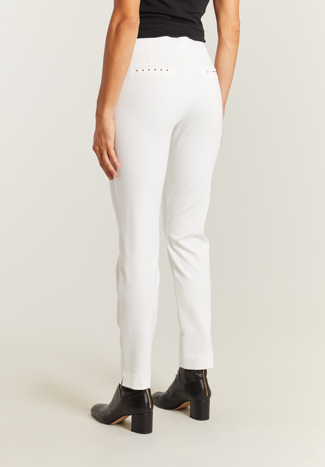 pantalon de punto blanco