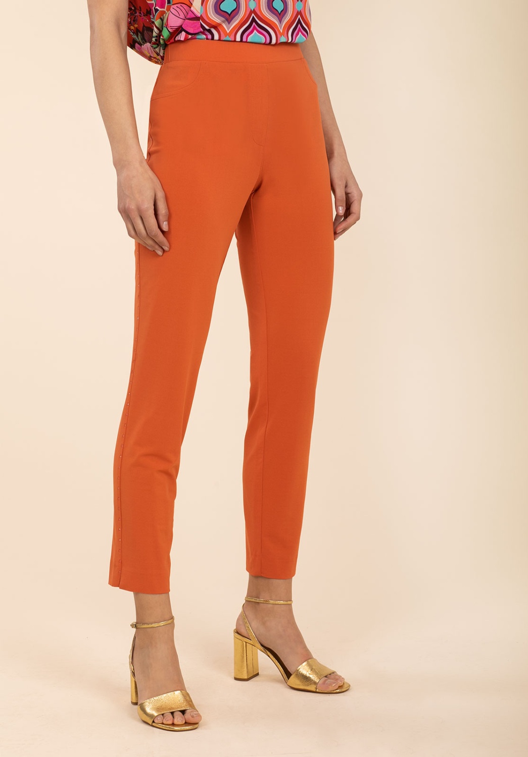 Orange Trousers With Rhinestones 1