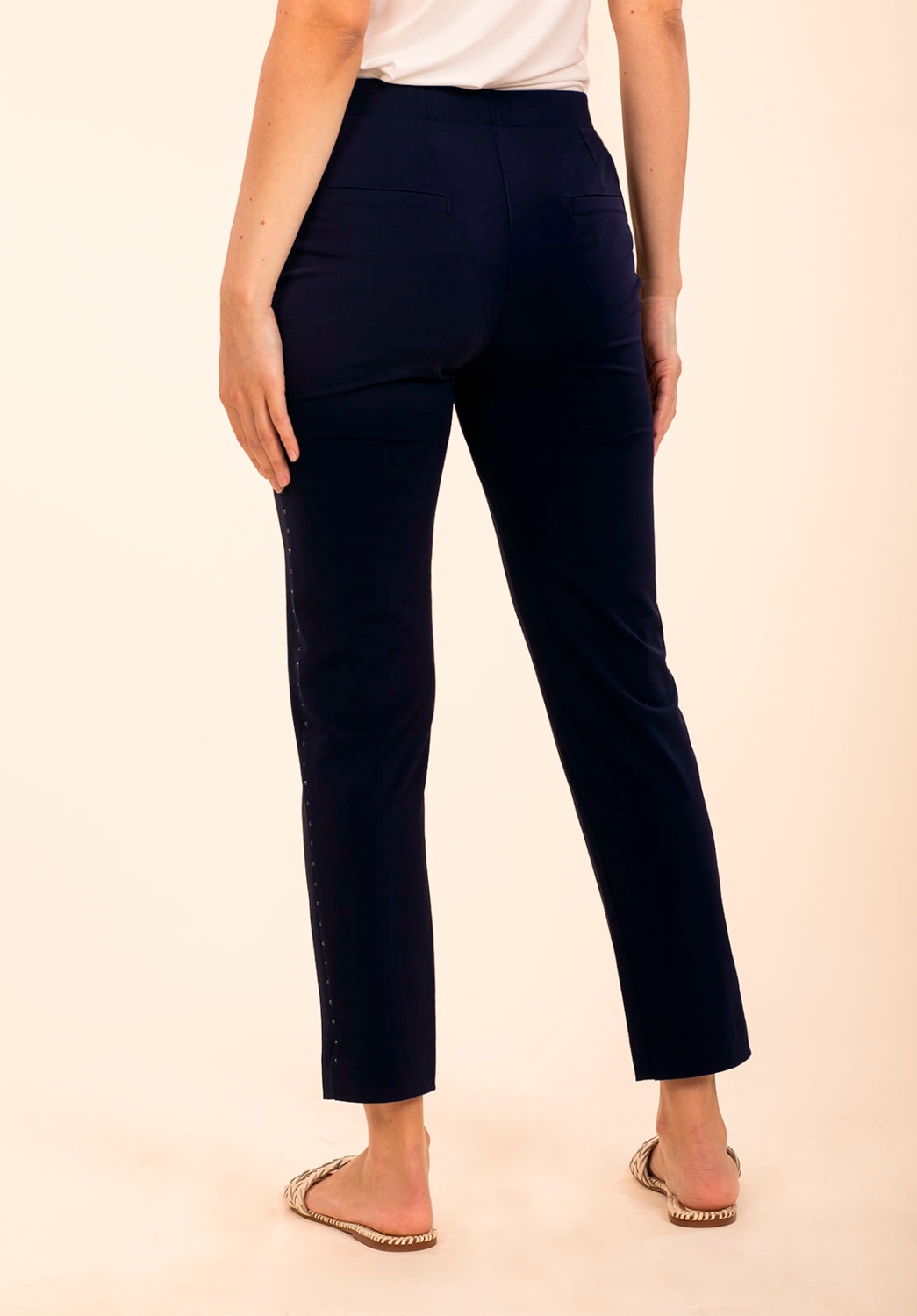 Navy Trousers With Rhinestones 3
