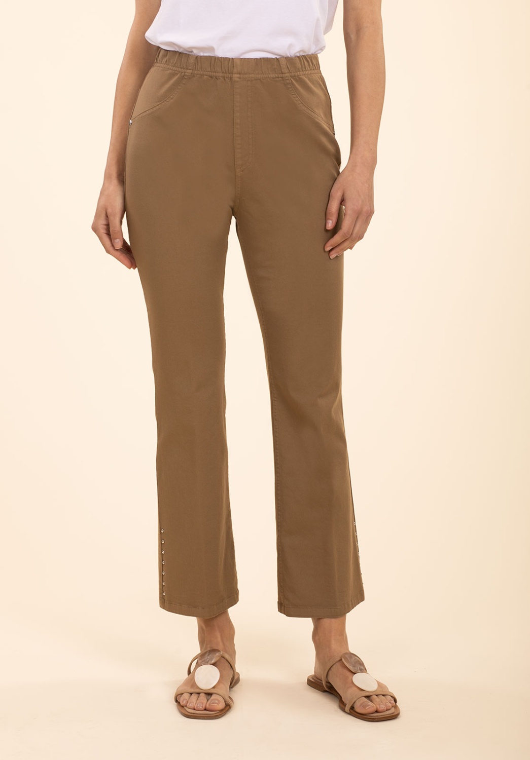Brown Flare Cotton Trousers 1