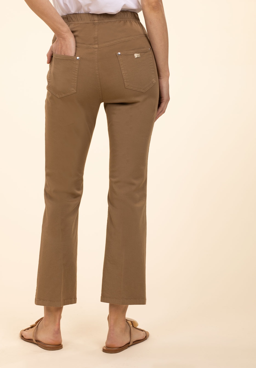 Brown Flare Cotton Trousers 3