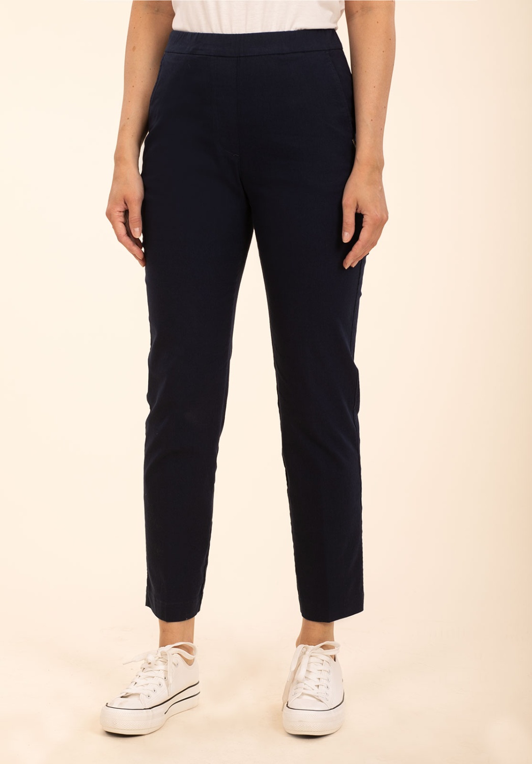 Navy Cotton Trousers 1