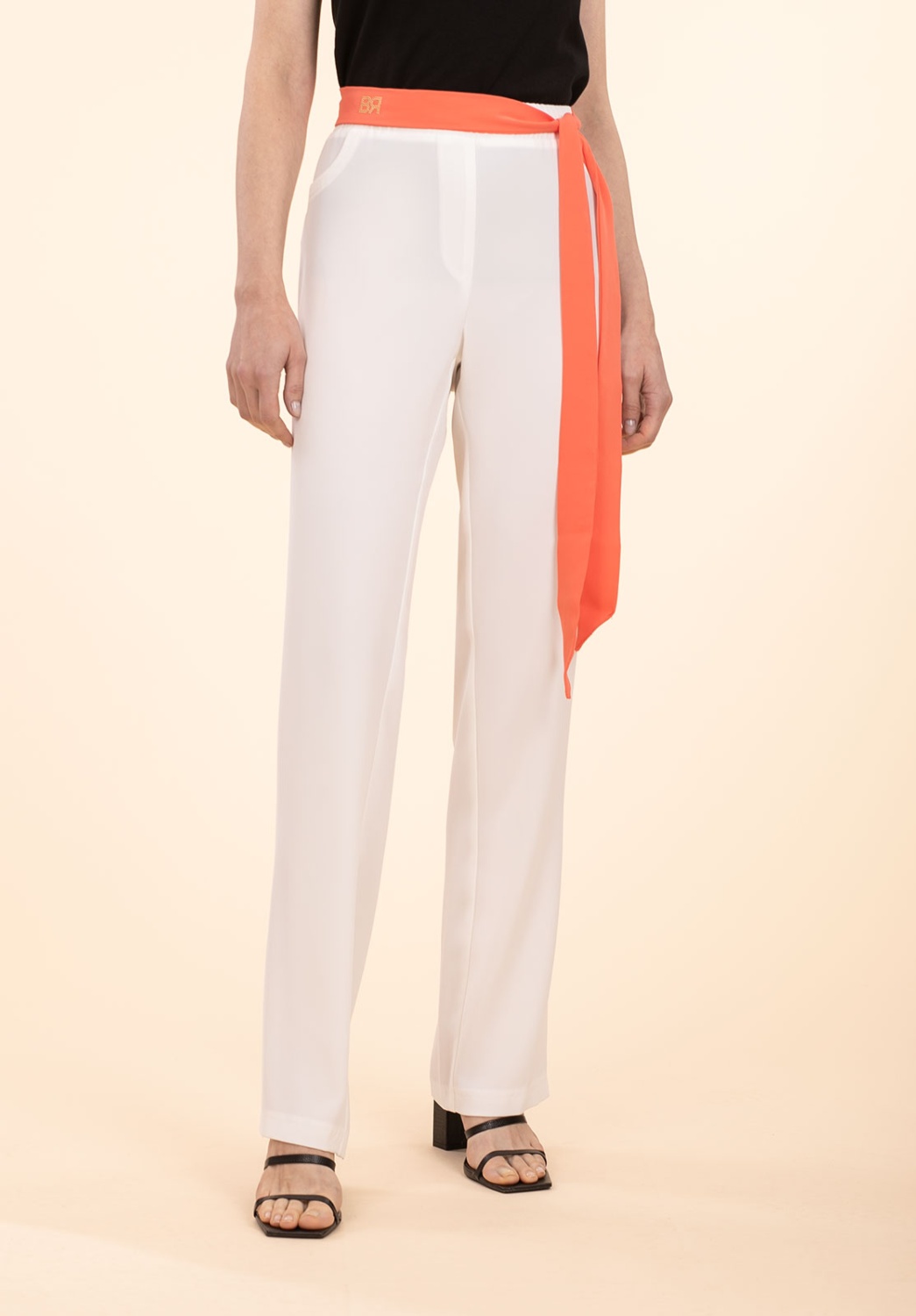 Straight White Trousers 3