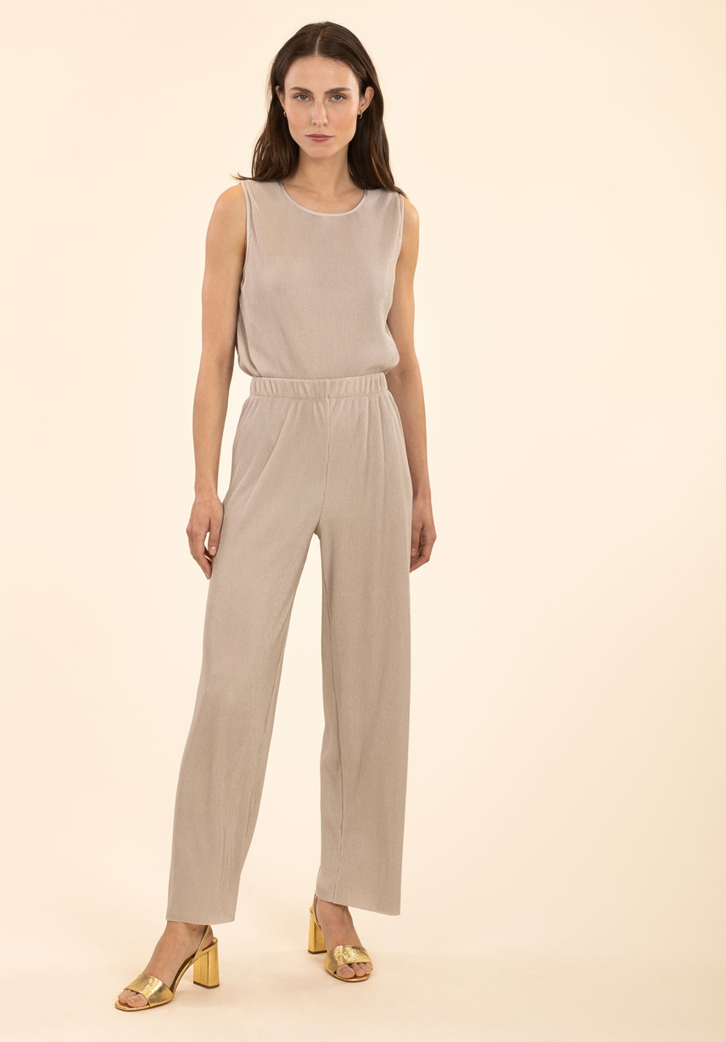 Stone Pleated Trousers 4
