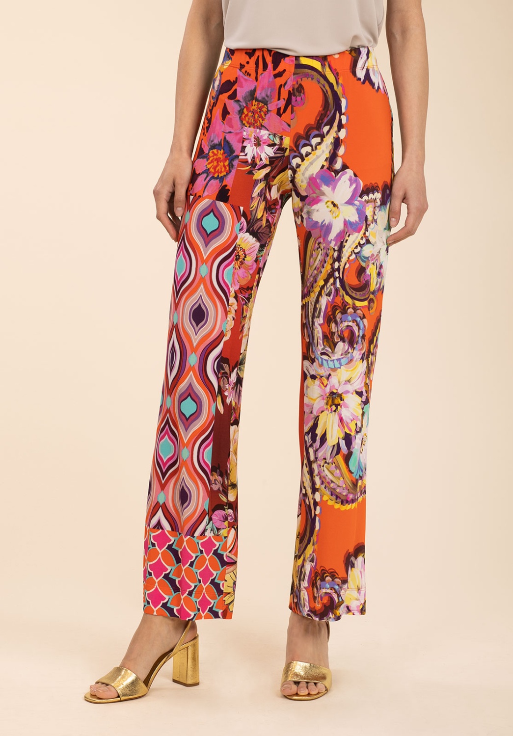 Pantalon patchwork multicolore 1