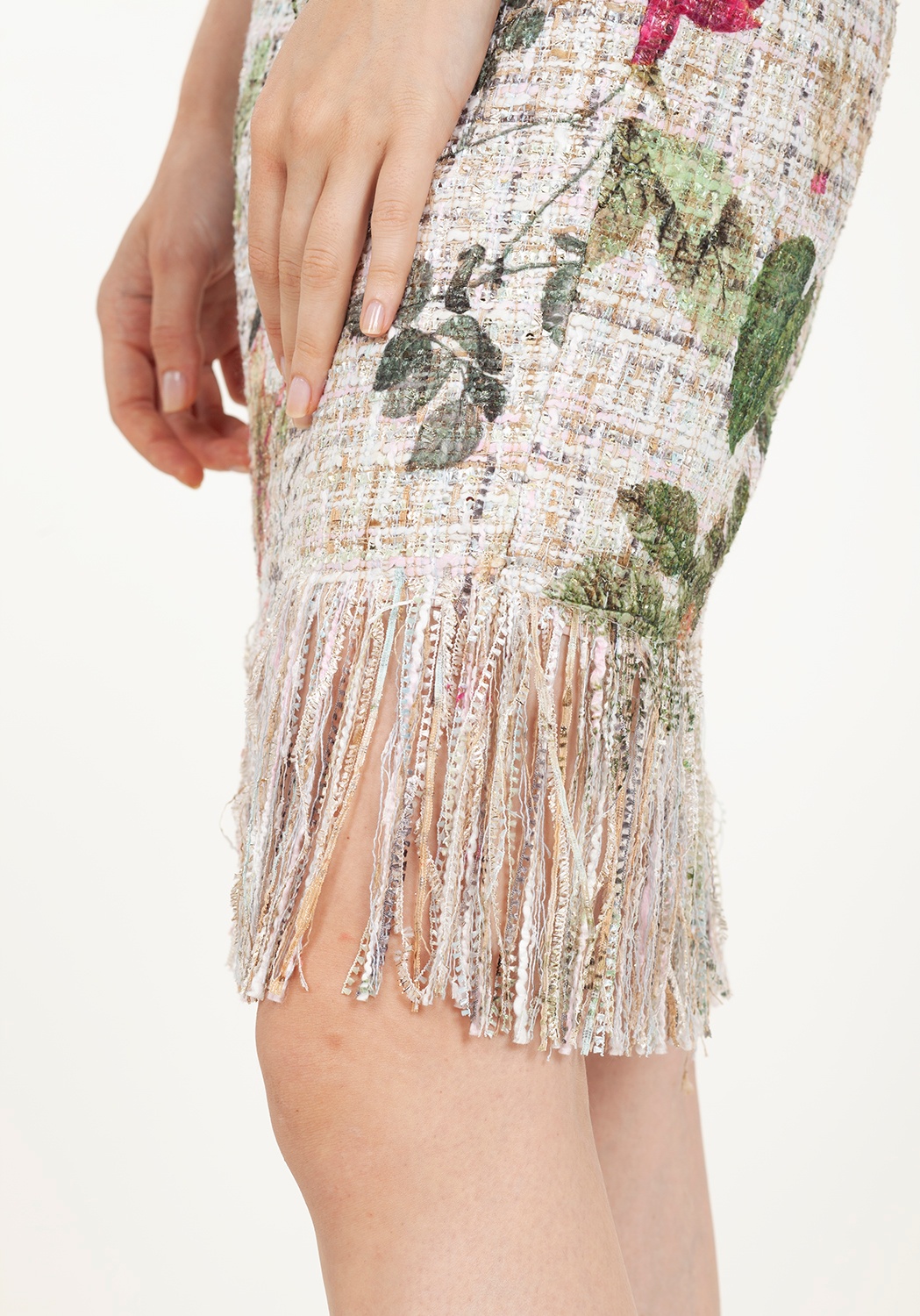 Tweed Floral Skirt 1