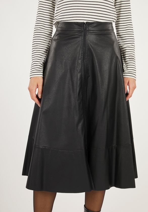 Faux Leather Midi Skirt 3