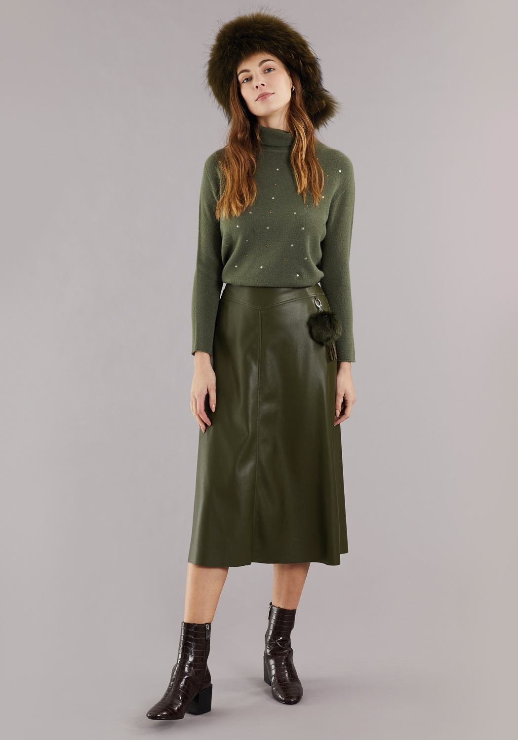 Green Faux Leather Skirt 3