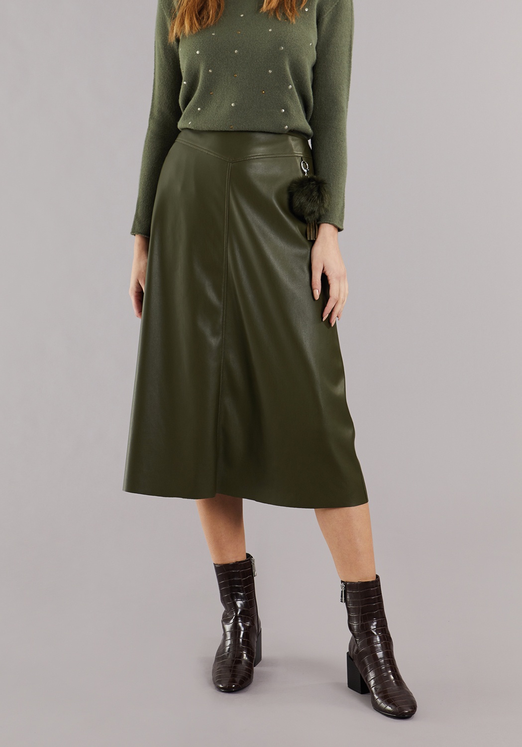 Green Faux Leather Skirt 2